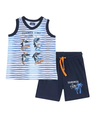 Chicco Set za dječake Summer, Teget-bijeli