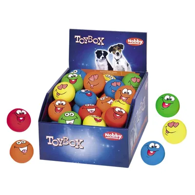 Nobby Igračke za pse Latex Crazy Faces, 60 Komada, 5.5cm, Šarene