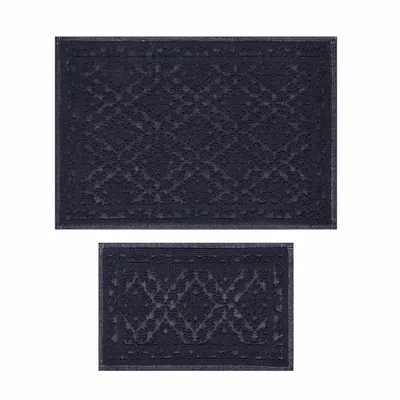 Karaca Set prostirki Home vilma, 60x90 cm - 40x60 cm, Crni