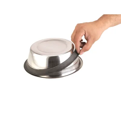 Nobby Posude za hranu Silent, 2x21cm, 2.5l, Srebrne boje
