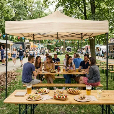 MultiGarden Automatski sklopivi vrtni paviljon, 3x3m, Bež