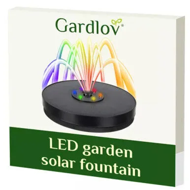 Gardlov LED solarna vrtna fontana, 16x4cm, Crna