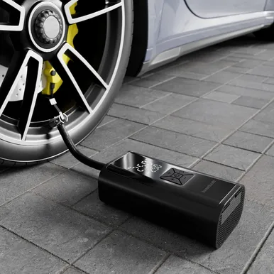 Bauerkraft Električna pumpa /kompresor za gume, 6000 mAh, LED svjetiljka, Crna