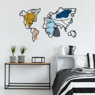 Wallity Ukrasni zidni dodatak Svijet laži, 138.5x89 cm, Šareni