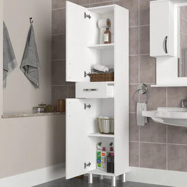 Hanah Home Ormaroć za kupatilo Selin, 179x35x31.3cm, Bijeli