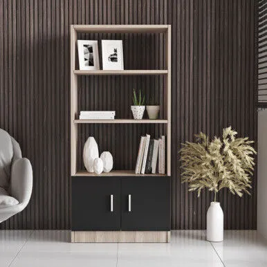 Hanah Home Polica za knjige Vario D, 63.6x140x37.6cm, Smeđa