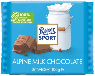 Ritter Sport Alpska mliječna čokolada, 100g