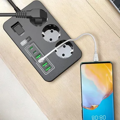 Produžni Kabal ES-SC14 3 Uticnice 2PD 4USB Port Earldom Crni