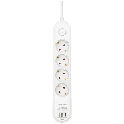 Home Produžni kabl NV4KUSBC, 4 Utičnice, 1.5mm², USB, 1.5 Met.