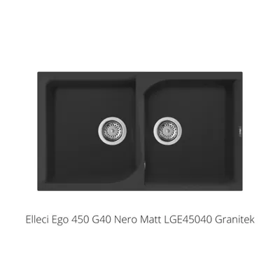 Elleci Sudoper Ego 450 86X50 2V, Crni