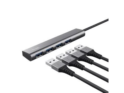 Trust USB Hub, Halyx, 4 Porta, USB, Tamnosivi