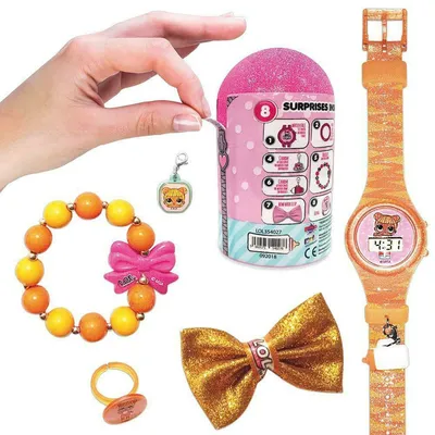 LOL Set sa digitalnim satom i nakitom Surpise jewellery, Narandžasti