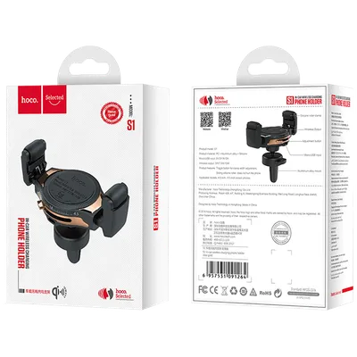 Hoco Auto punjač, bežični, za smartphone, USB, 5 V / 10 W - S1 Selected, Crni
