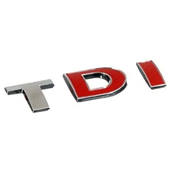 Metalni natpis TDI D.I, Crveni