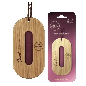 Miris za auto Aroma car premium wood card Oud&Peper, Smeđi