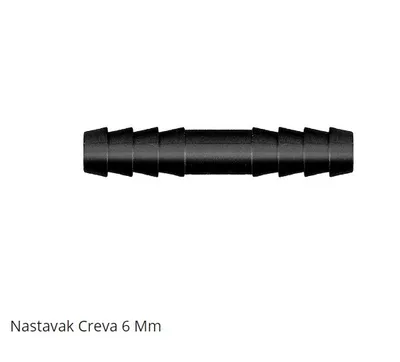 Nastavak crijeva Reducir 6mm, Crni