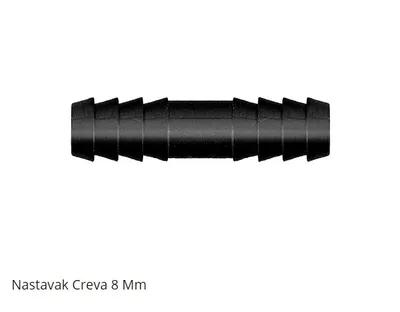 Nastavak crijeva Reducir 8mm, Crni