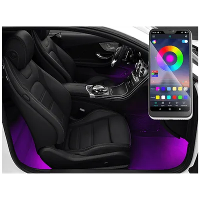 Tracer RGB LED svjetlo za automobil, Bluetooth - RGB CAR LIGHTING, Crno