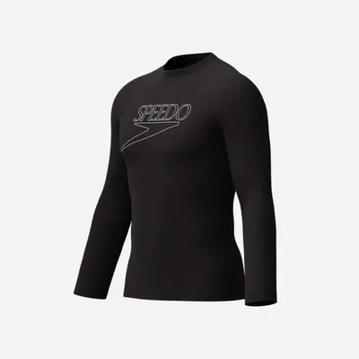 Speedo Muška zaštitna majica za plivanje END+ L-S LOGO RASH GUARD, Crna