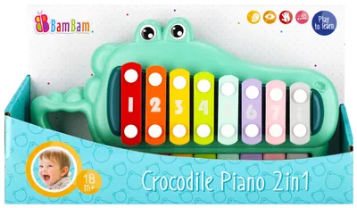 Bam bam Plišana igračka za bebe Krokodil piano