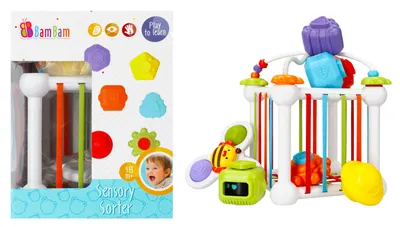 Bam bam Plišana igračka za bebe Senzor kocka