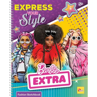 BARBIE Modna knjiga za crtanje, Express your style, Ljubičasta