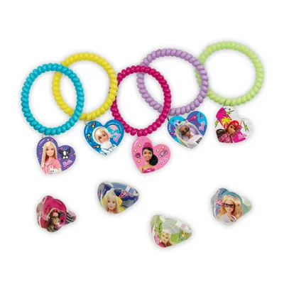 BARBIE rings & bracelets - 65 mm caps, Roza