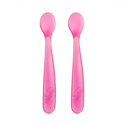 Chicco silikonska kašičica roze boje 6m+ 2
