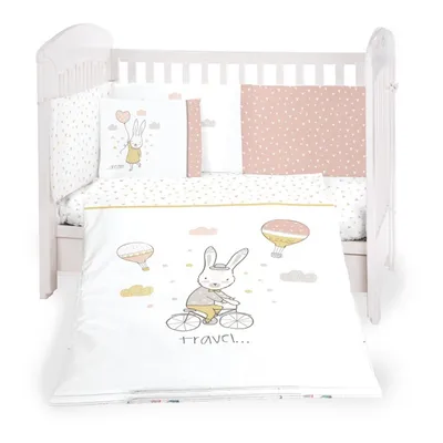 Kikka Boo Posteljina-Ogradica Rabbits In Love 120/60cm, Roze