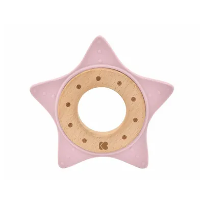 Kikka Boo Silikonska i Drvena Grickalica Star, Roze
