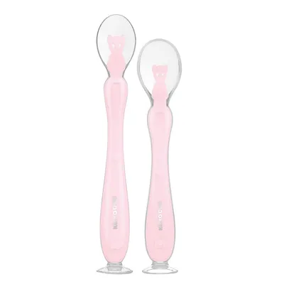 Kikka Boo Silikonske Žlice s Vakumom 2Kom, Roze