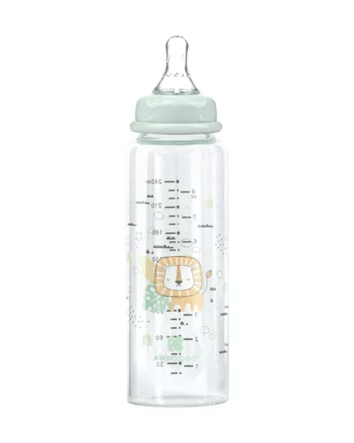 Kikka Boo Staklena Boca za Hranjenje 240ml ,sa vanna Zelena