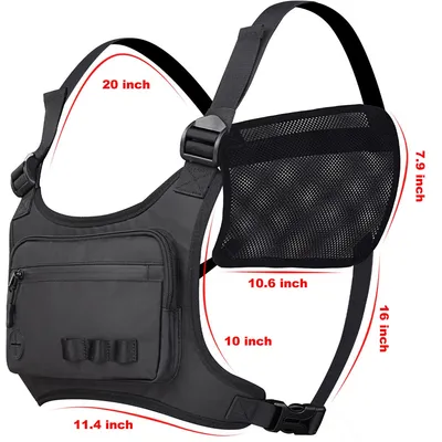 Kingslong Sportska torba za prsa, Crna
