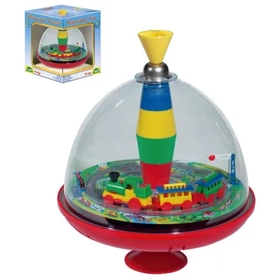 Lena Tin Toys zvrk s panoramom vlaka, s čipom