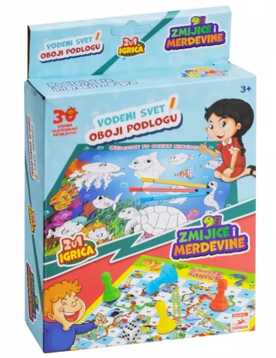 MAGAZA Društvena igra SR 2u1 Zmije i ljestve/Oboji pozadinu Sea World 2024
