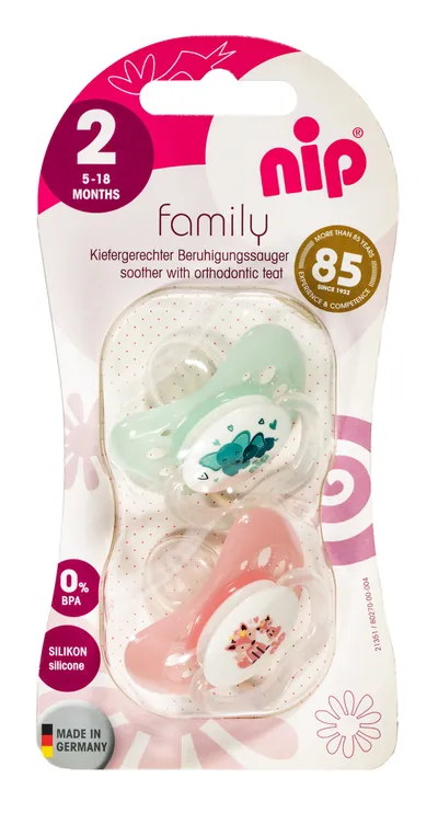 Nip Family Duda, Silikon, Vel.2 (5-18 Mjeseci), Šarena