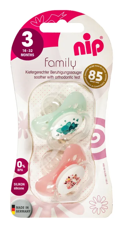 Nip Family Duda, Silikon, Vel.3 (16-32 Mjeseca), Šarena