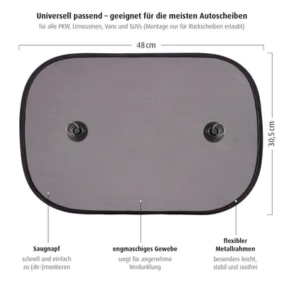 Reer zaštita Od Sunca 2Kom, Svijetlo Siva