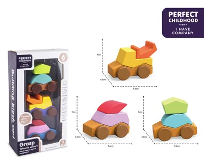 Tomo Šped Automobili za Slaganje od Meke Plastike 3kom 31x16 cm, Šarena