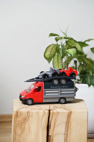 Welly Mercedes Benz Sprinter sa Prikolicom+Formula, Crvena