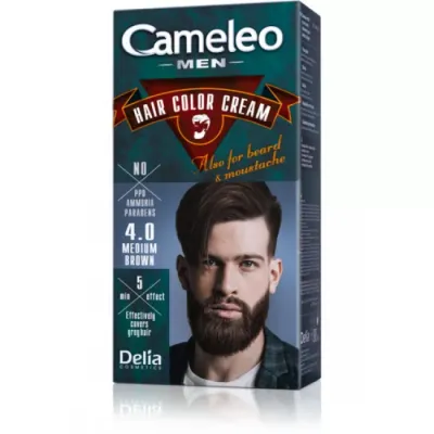 DELIA Krema za farbanje kose, brade i brkova CAMELEO MEN smeđa 4.0