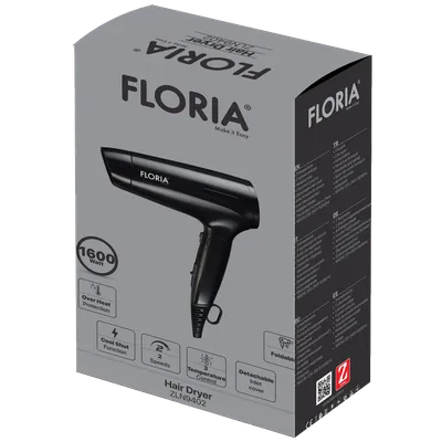 FLORIA Fen za kosu, 1600 W - ZLN9402, Crni