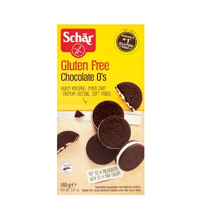 Schar Hrskavi kakao keks punjen kremom od mlijeka bez glutena, 165 g