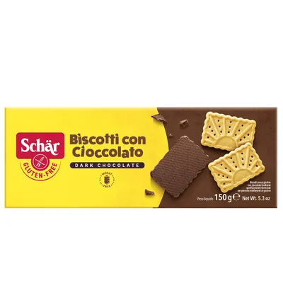 Schar hrskavi keks preliven tamnom čokoladom bez glutena, 150 g