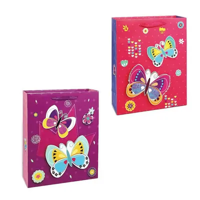 Denis Poklon vrećica 24*8*18 cm leptiri, Roze