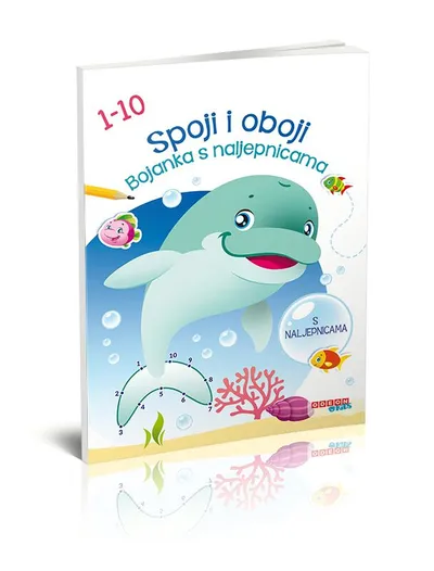 Odeon kids Bojanka s naljepnicama spoji i oboji 1-10