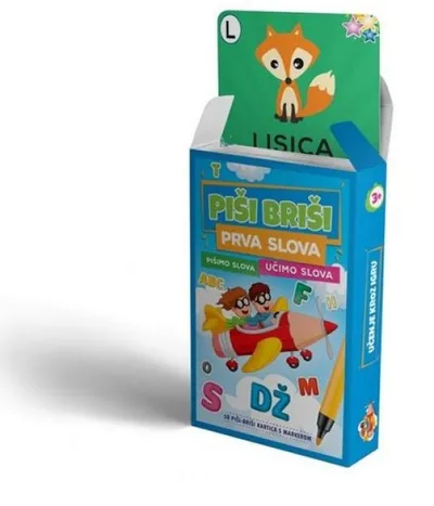 Odeon kids Edukativne karte piši-briši prva slova+marker