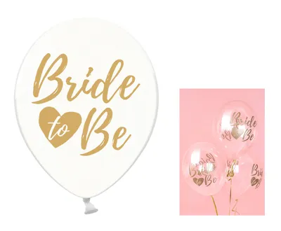 Party Deco Balon Bride to Be, 30cm Kristalno Čist 6Kom