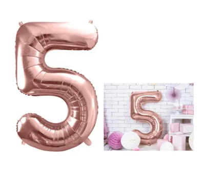 Party Deco Balon Folijski Broj 5, 86cm, Roze