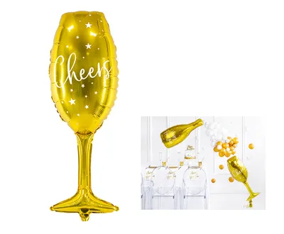 Party Deco Balon Folijski Čaša 80x28cm, Zlatni